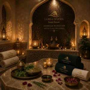 حمام مغربي بالطين المغربي أو الأعشاب